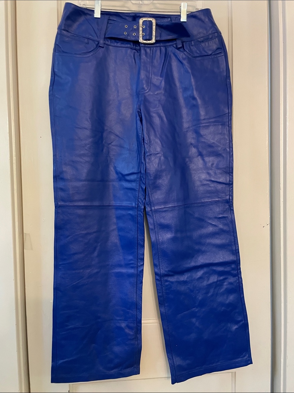 metrostyle Blue Leather Pants. Vintage with Tags.